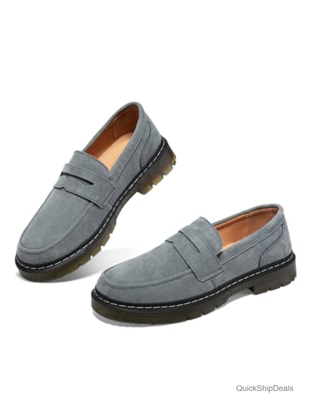 Suede Penny Loafers Women's Slip-On Mocc Comfort Driving Flats Business